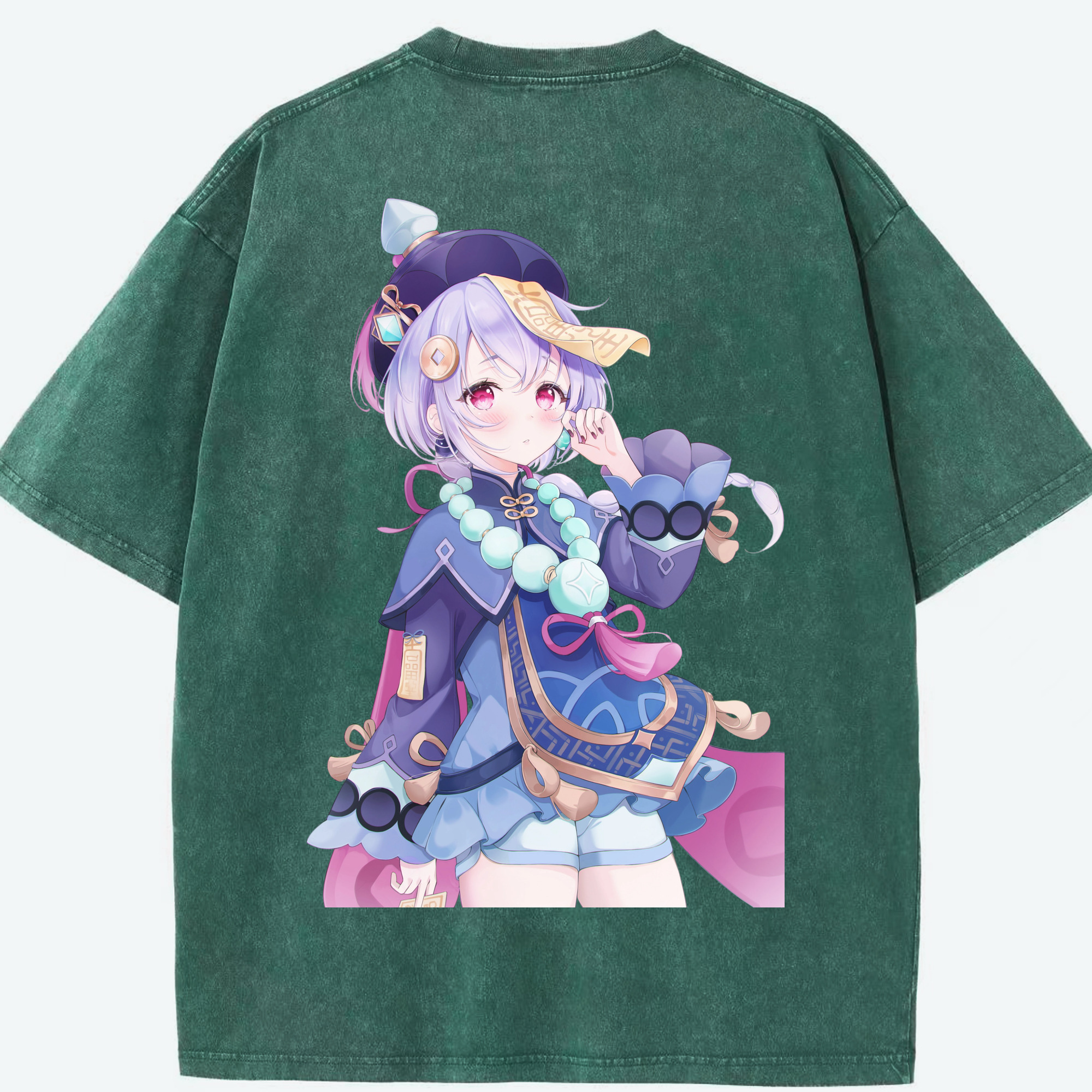 げんし神 七七 なな  genshin Nana 綿100% ヴィンテージ風 半袖Tシャツ（背面プリント）